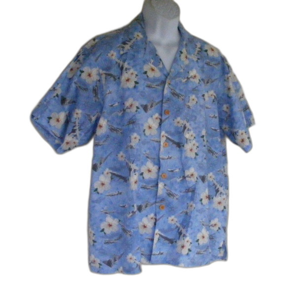 KAMP SHIRT Hawaiian Button Down, XL, Planes, Logos - Picture 3 of 12
